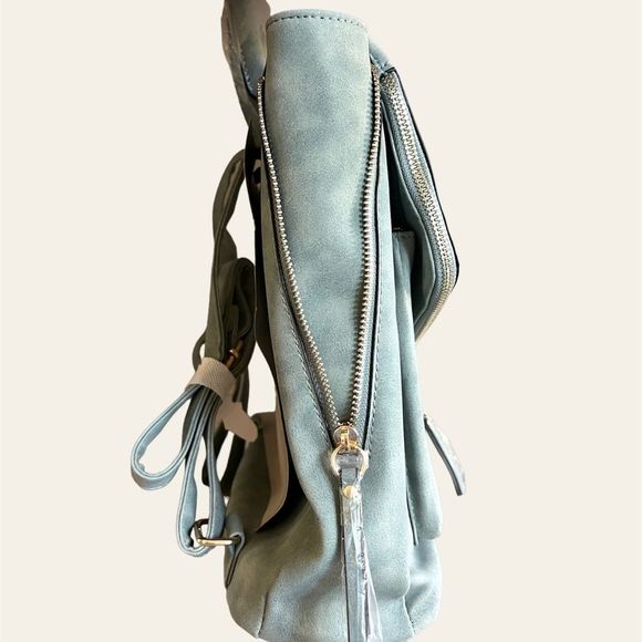 NEW VR NYC Target Denim Style Flap Backpack Purse - Picture 6 of 8